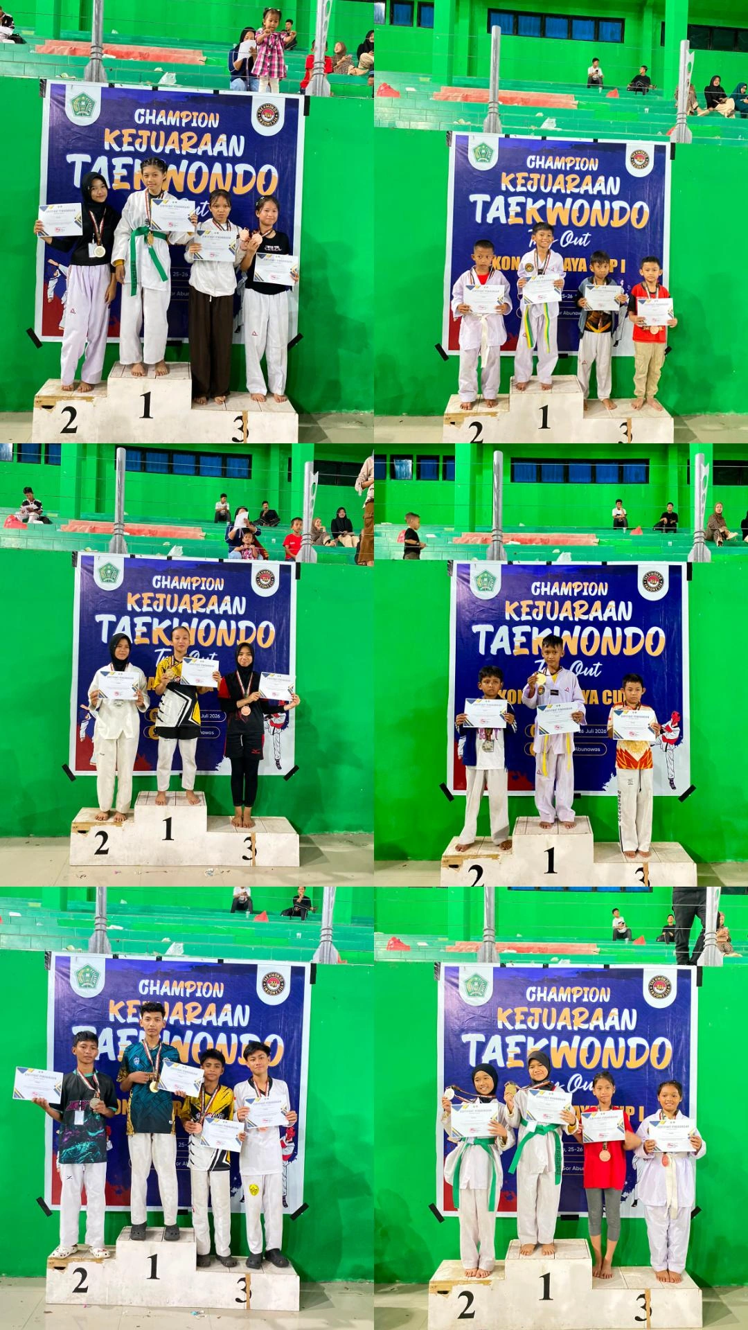 Dua Klub Wakili Konawe Utara, WTFC dan Taekwondo Child Squad Sabet 10 Emas dan Juara Umum II di Kejuaraan Taekwondo Konawe Raya
